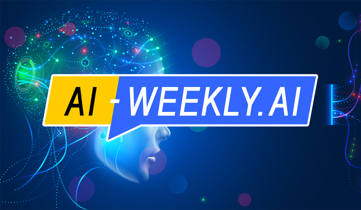 AI-Weekly for Tuesday, April 2, 2024 - Volume 106. This cover of the AI-Weekly newsletter features a digital graphic with the title "AI-WEEKLY.AI" prominently displayed in the center. The background is a dynamic and abstract composition with vibrant and cool tones predominantly featuring blues and purples. It gives the impression of a digital or technological theme, with various shapes that suggest connectivity, such as nodes, lines, and subtle light effects that could represent data points or a network. The foreground has a large, stylized representation of a human profile facing to the left. It's rendered in a way that implies it's composed of digital elements, perhaps signifying the blending of human thought with artificial intelligence. The profile does not show detailed facial features but is rather a silhouette filled with the same vibrant digital motif as the background.