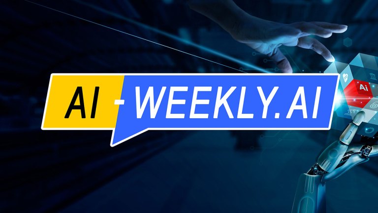 AI-Weekly for Tuesday, August 20, 2024 - Issue 126. This cover of the AI-Weekly newsletter depicts a close-up of a robotic hand interacting with a glowing, three-dimensional digital cube floating in mid-air. The cube has various icons on its faces, including a prominent red block labeled 'AI.' A human hand is reaching out towards the cube, with bright light emitting from the point of contact, symbolizing the connection between human intelligence and artificial intelligence. The background is a dark, blurred, futuristic environment, possibly a data center or a tech hub, with subtle circuit-like patterns extending from the cube, emphasizing a high-tech, digital theme.