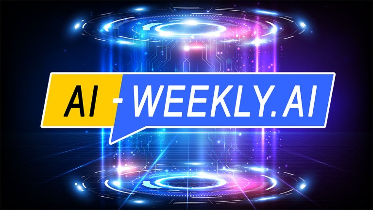 AI-Weekly for Tuesday, June 24, 2025 - Issue 170. This cover of the AI-Weekly newsletter depicts a futuristic digital portal with glowing blue and pink light beams extending vertically between two circular platforms, one on the floor and one overhead, within a dark grid-lined virtual space. The beams contain floating particles and circuit-like patterns, giving the scene a high-tech, sci-fi atmosphere reminiscent of teleportation or data transfer technology.