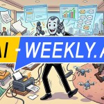 AI-Weekly for Tuesday, March 24, 2026 - Issue 209. This cover of the AI-Weekly newsletter depicts a cartoon illustration of a multitasking robot in a tuxedo standing in a luxurious penthouse, juggling phones, paperwork, and a coffee tray while smiling, surrounded by floating screens showing emails and rising graphs, with money flying through the air; around it, relaxed people lounge by a pool and in armchairs, one holding a tablet with a growth chart, while drones hover nearby and a printer sparks on the floor, all set against large windows revealing a city skyline, conveying automation, wealth, and effortless productivity.